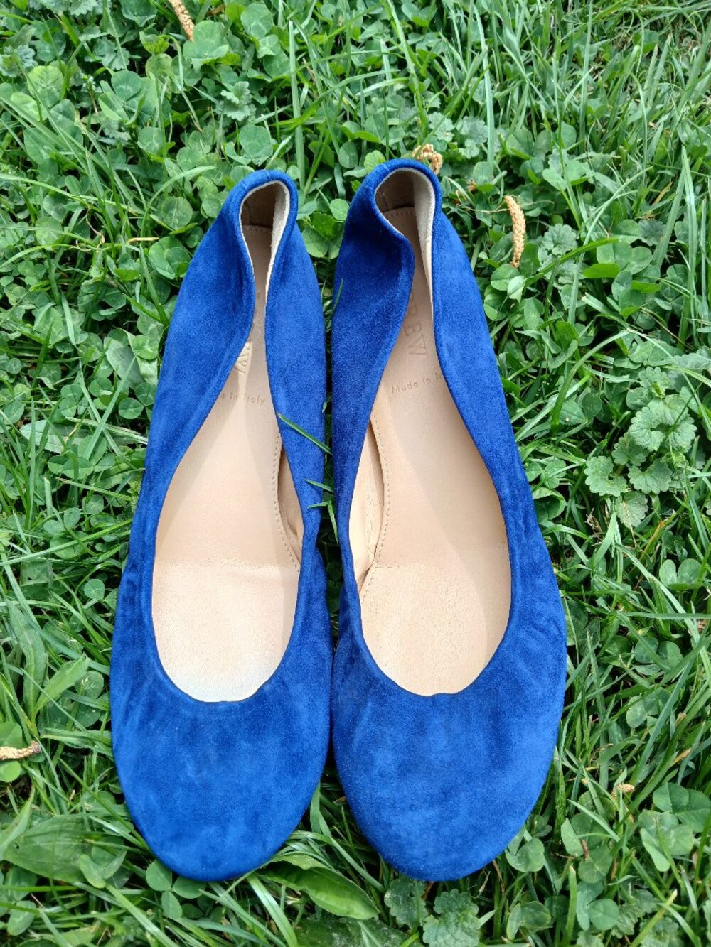 J Crew Blue Suede Ballet Flats sz 8 Italy